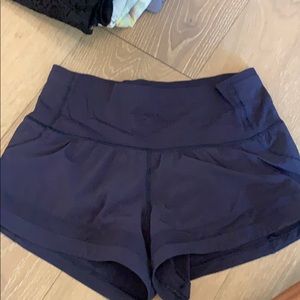 Lululemon high waisted navy blue shorts